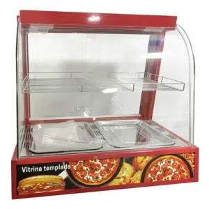 D_NQ_NP_919597-MLC51078968912_082022-O Vitrina Mantenedor De Calor Rojo 2 Bandejas 2 Niveles